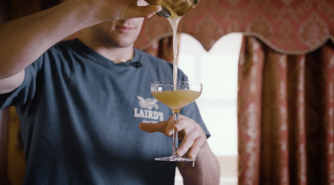 Gerard Laird-Dunn of New Jersey’s Laird & Company pours a perfect Jack Rabbit Cocktail.